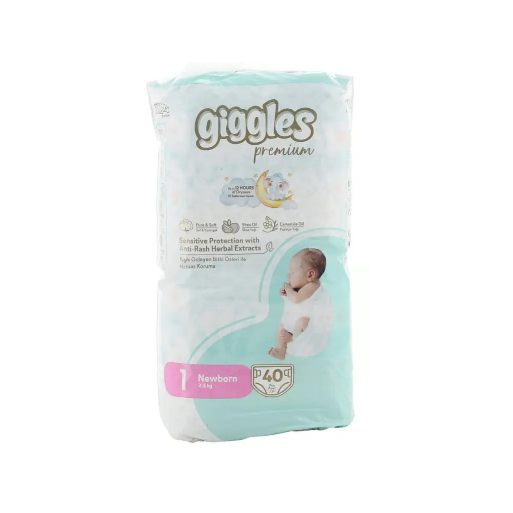 Подгузники Giggles Premium 1 Newborn 2-5 кг, 40 шт. (8680131206872) фото1