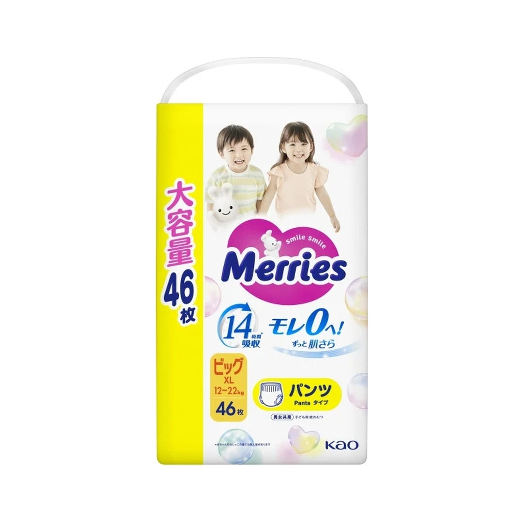 Підгузки Merries розмір XL (12-22 кг) трусики 46 шт (4901301442963) фото1