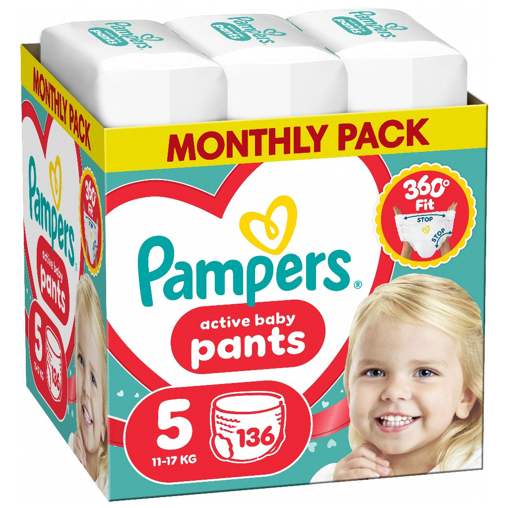 Підгузки Pampers Active Baby Pants Розмір 5 (11-17 кг) 136 шт (8006530305679) фото1
