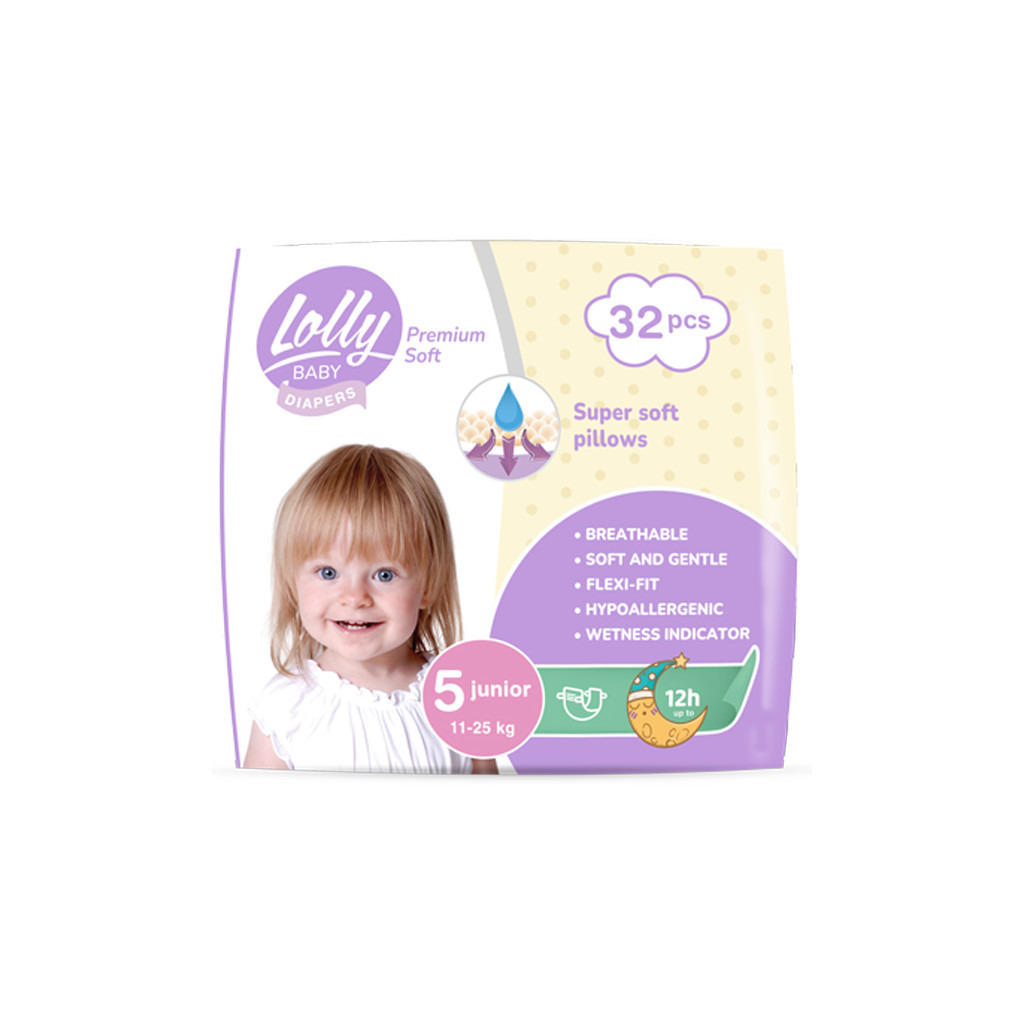 Підгузки Lolly Premium Soft 5 (11-25 кг) 32 шт (4820174981051) фото1