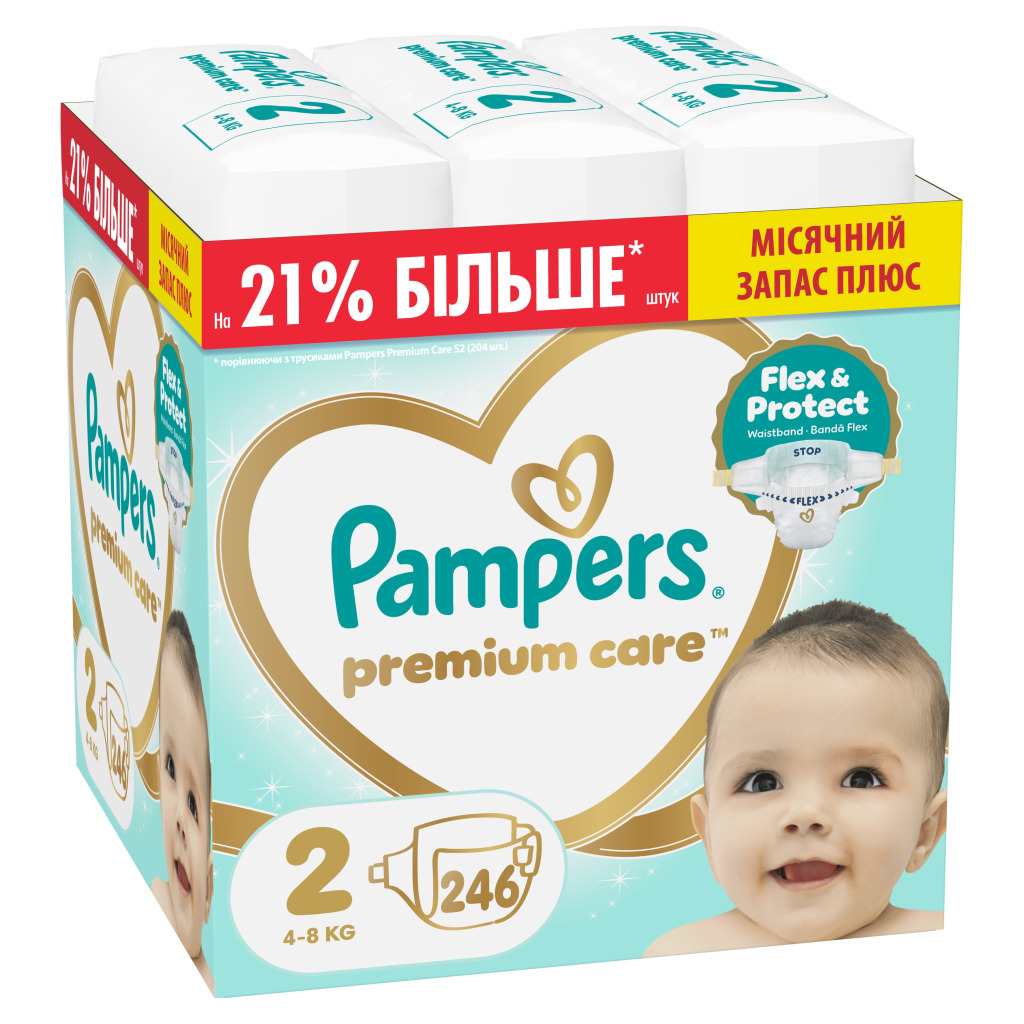 Подгузники Pampers Premium Care Размер 2 (4–8 кг) 246 шт. (8006530223522) фото1