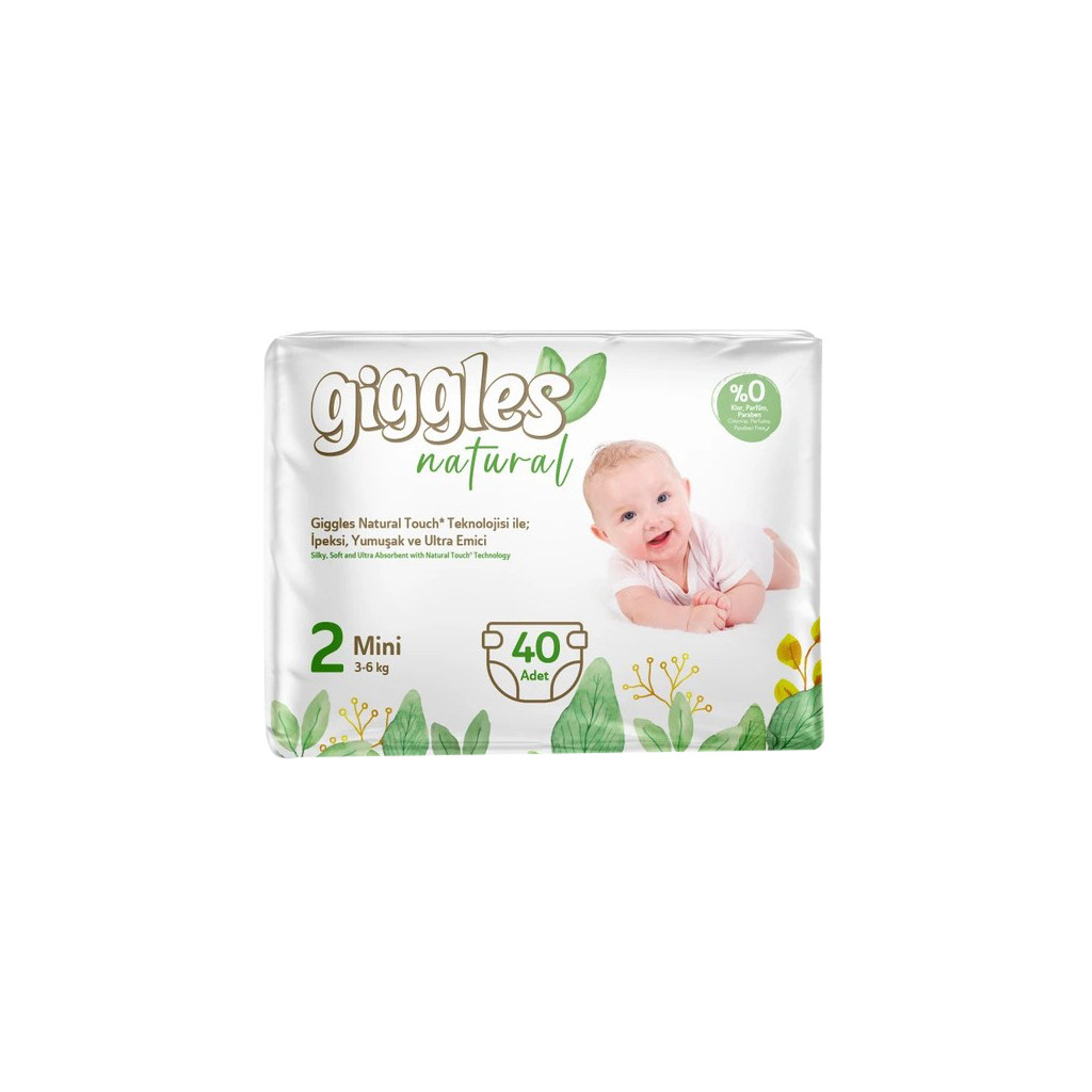 Подгузники Giggles Natural 2 Mini 3-6 кг, 40 шт. (8680131206384) фото1