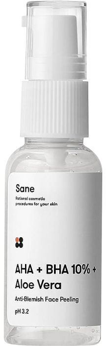 Пилинг для лица Sane С экстрактом алоэ + AHA + BHA 10% 30 мл (4820266830441) фото1