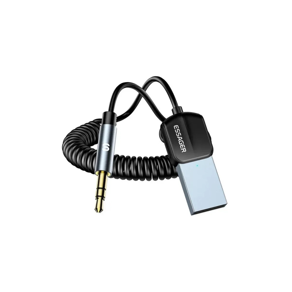 Bluetooth-трансмітер Essager Lingfeng USB to 3.5mm Bluetooth 5.0 Grey (EBT-LF01-P) фото1