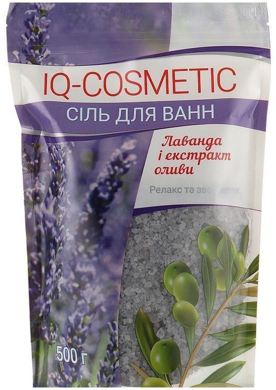 Соль для ванн IQ-Cosmetic Лаванда и экстракт масла 500 г (4820049382525) фото1