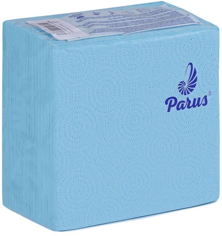 Салфетки столовые Parus 1 слой 33х33 см Синие 100 шт (4820205440373) фото1