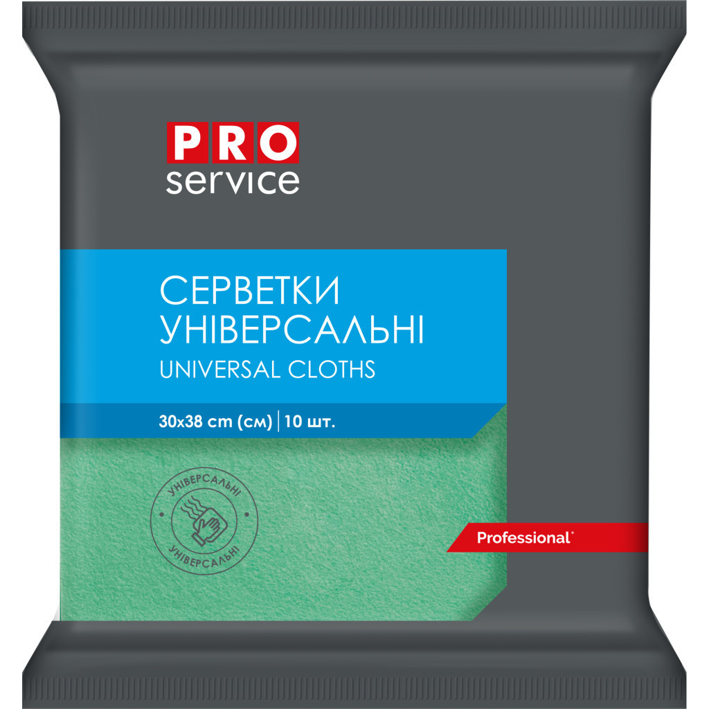 Салфетки для уборки PRO service Вискозные Зеленые 10 шт. (4823071658590) фото1