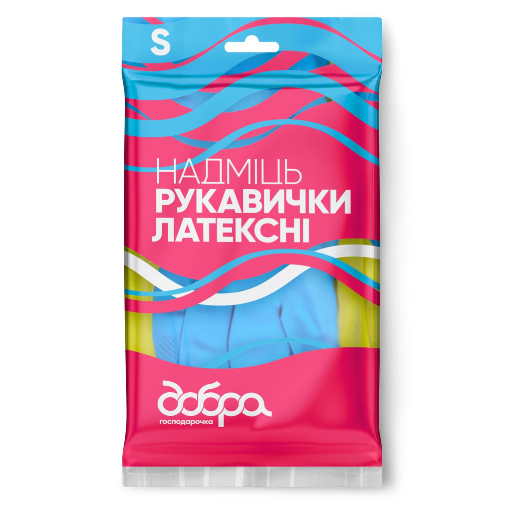 Перчатки хозяйственные Добра Господарочка Латексные Сверхпрочные Размер S (4820086523769) фото1
