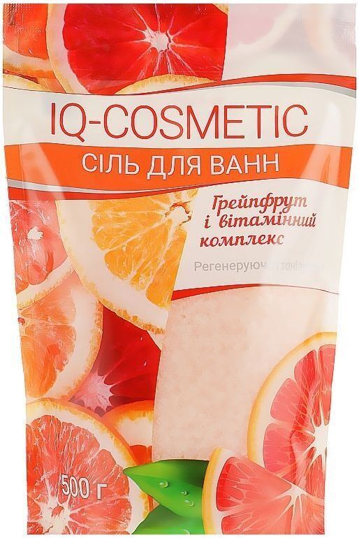 Соль для ванн IQ-Cosmetic Грейпфрут и витаминный комплекс 500 г (4820049382495) фото1