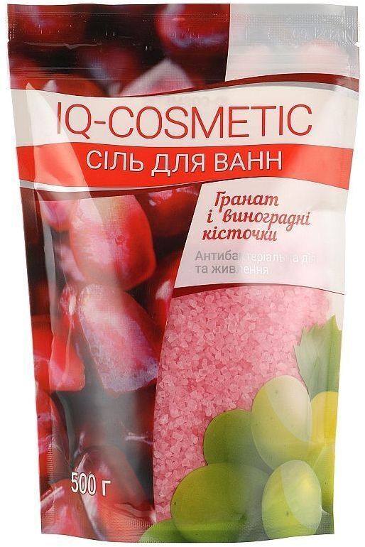 Соль для ванн IQ-Cosmetic Гранат и виноградные косточки 500 г (4820049382488) фото1