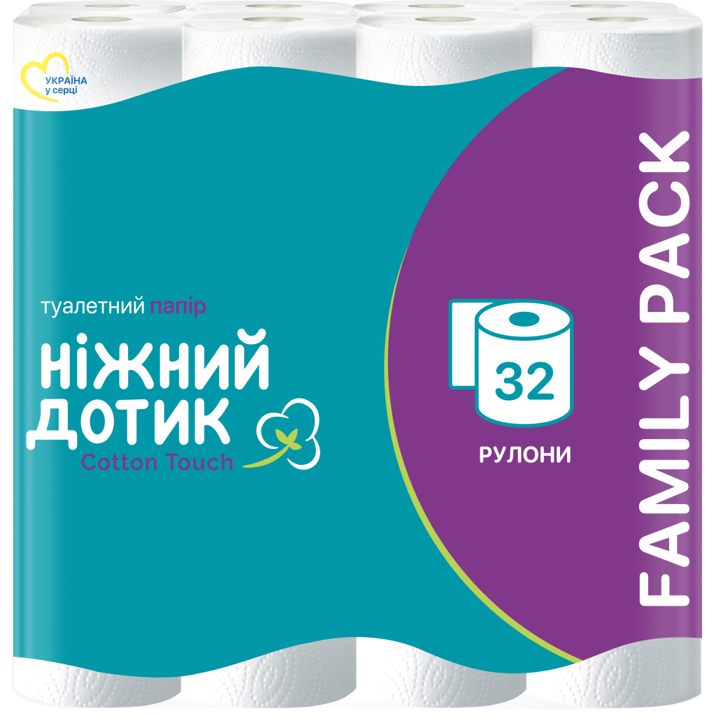 Туалетная бумага Нежное прикосновение Cotton Touch 2 слоя 32 рулона (4820183972033) фото1