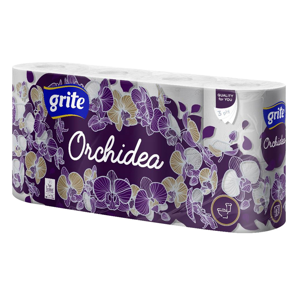 Туалетная бумага Grite Orchidea 3 слоя 8 рулонов (4770023348033) фото1