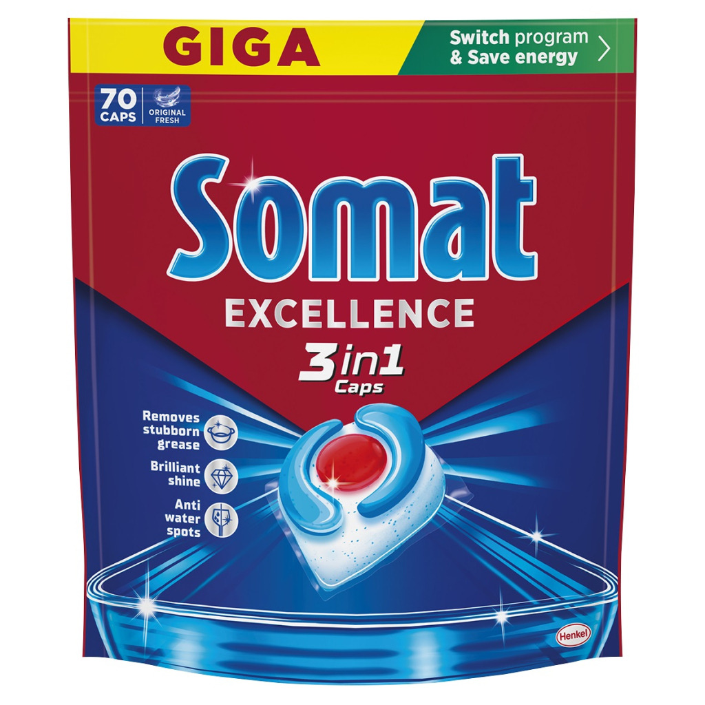 Таблетки для посудомийних машин Somat Excellence 5-в-1 20 шт. (9000101808384) фото1
