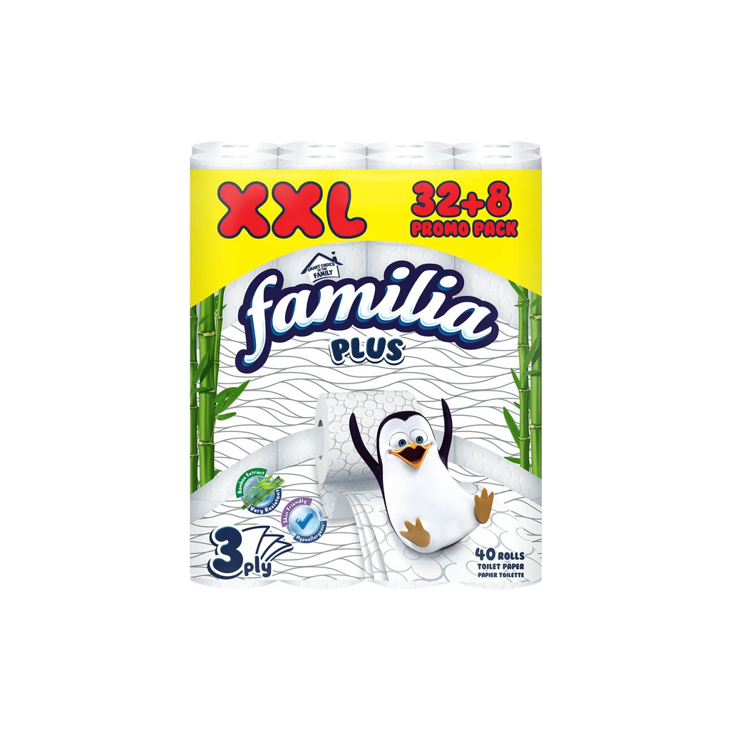 Туалетний папір Familia 3 шари 32+8 рулонів (8690536023493) фото1