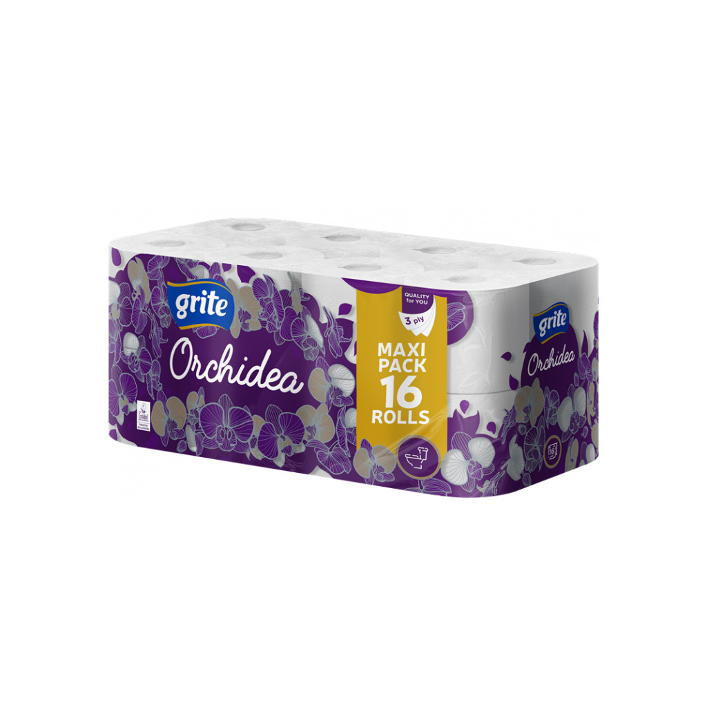 Туалетная бумага Grite Orchidea 3 слоя 16 рулонов (4770023348200) фото1