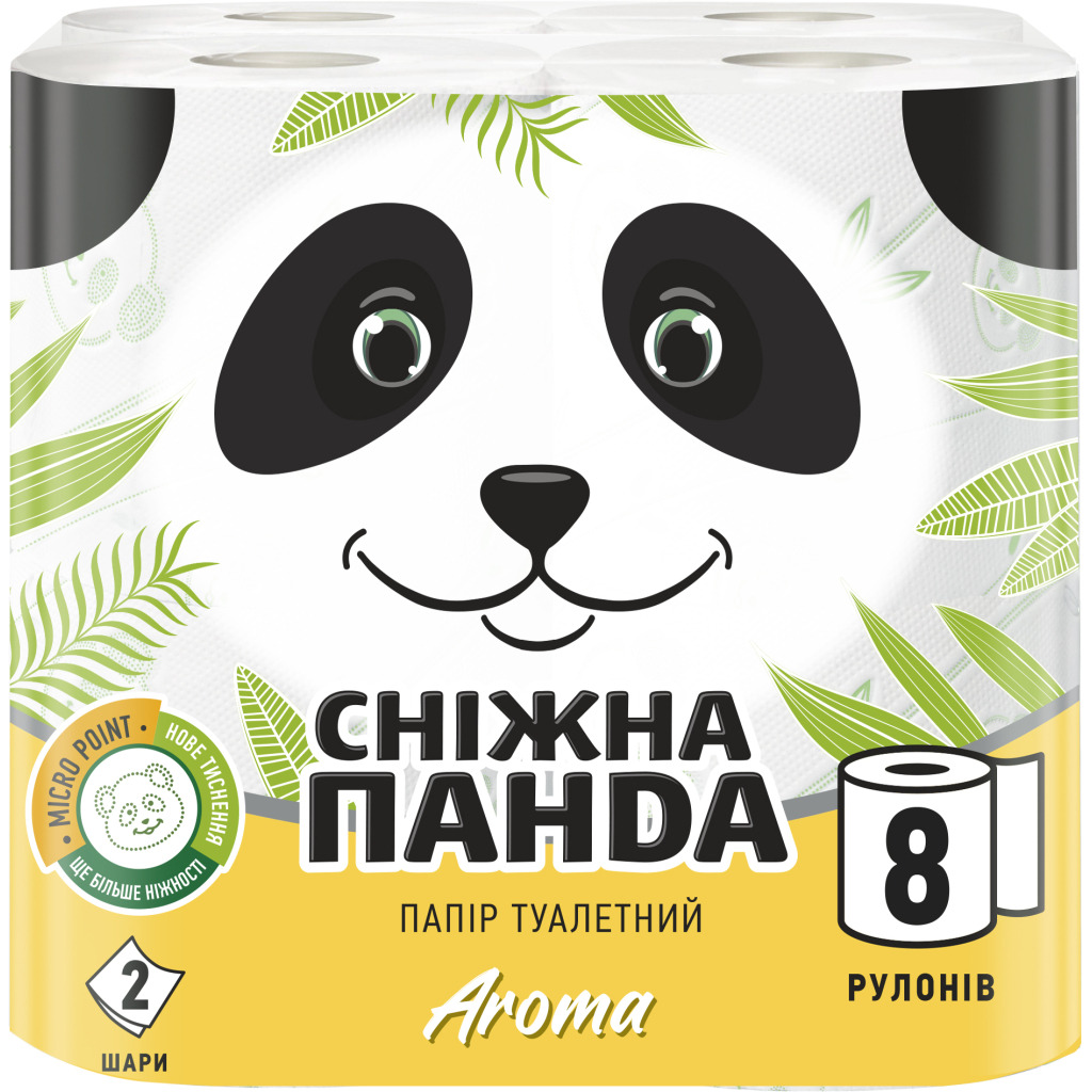 Туалетная бумага Снежная Панда Aroma 2 слоя 8 рулонов (4823019008333) фото1