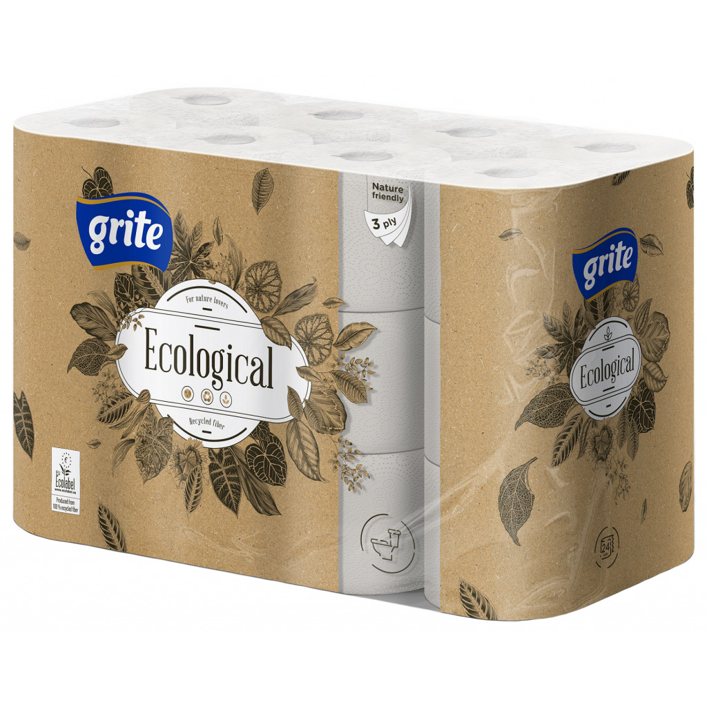 Туалетная бумага Grite Ecological Plius 3 слоя 24 рулона (4770023350265) фото1