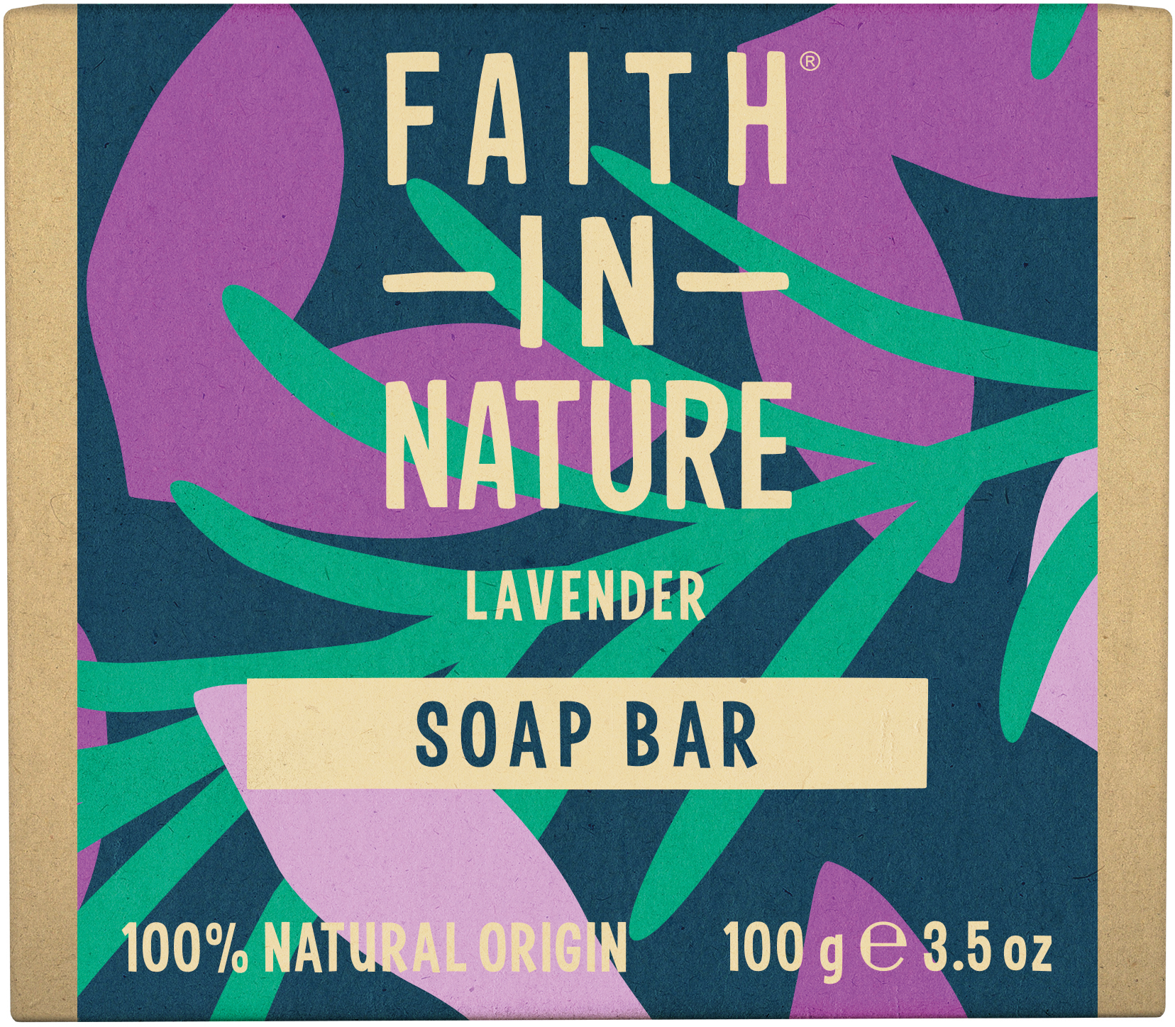 Твердое мыло Faith in Nature Натуральное С лавандой 100 г (5013575111137) фото1