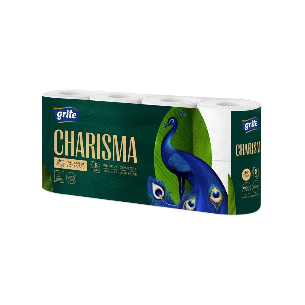 Туалетная бумага Grite Charisma 4 слоя 8 рулонов (4770023348828/4770023000344) фото1