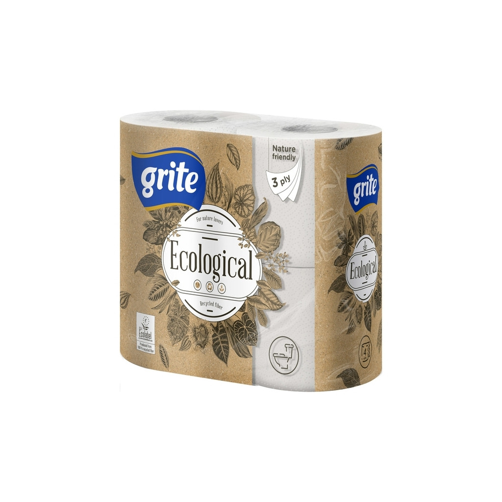 Туалетная бумага Grite Ecological Plius 3 слоя 4 рулона (4770023350227) фото1
