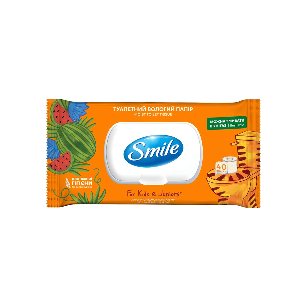 Туалетная бумага Smile For Kids & Juniors Влажная 40 листов (4823071666021) фото1