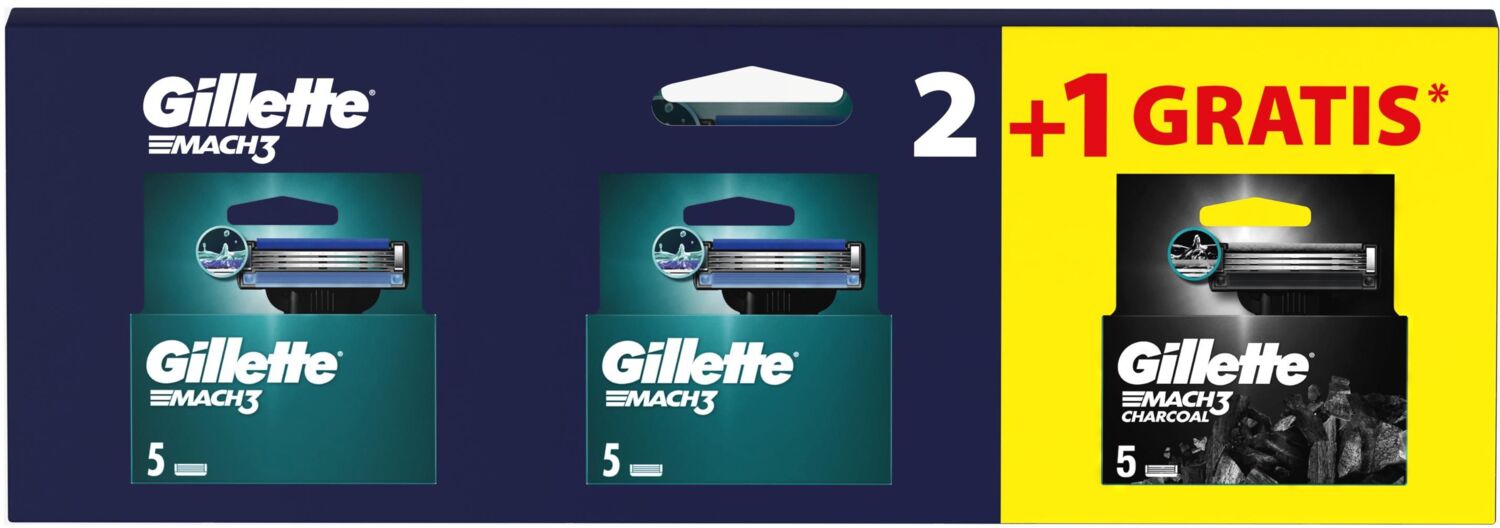 Сменные кассеты Gillette Mach3 10 шт. + Mach3 Charcoal 5 шт (8700216876094)