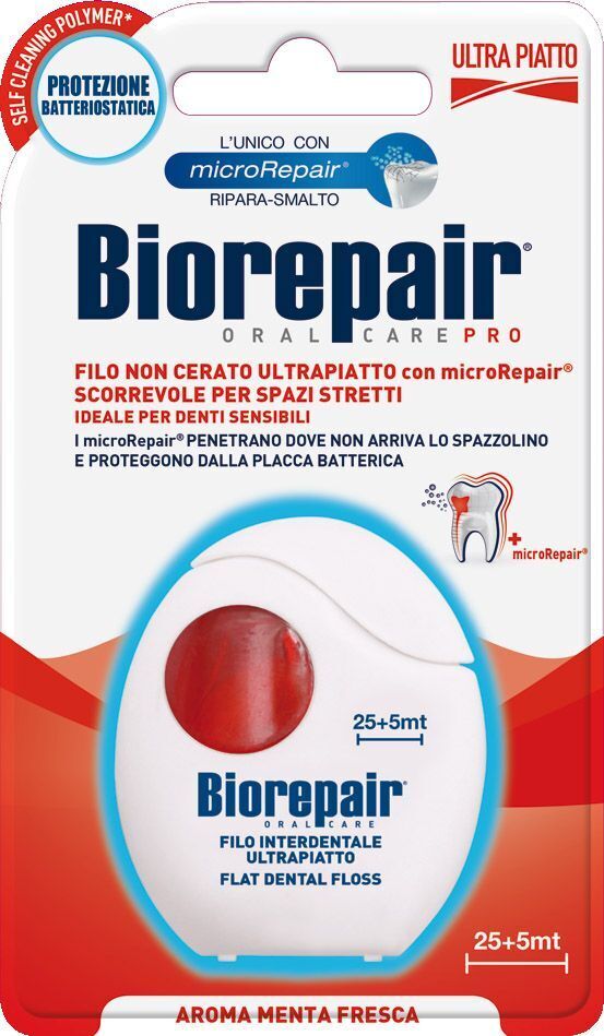 Зубная нить Biorepair Лишение чувствительности с гидроксиапатитом и цинком РСА 30 м (8017331058268) фото1