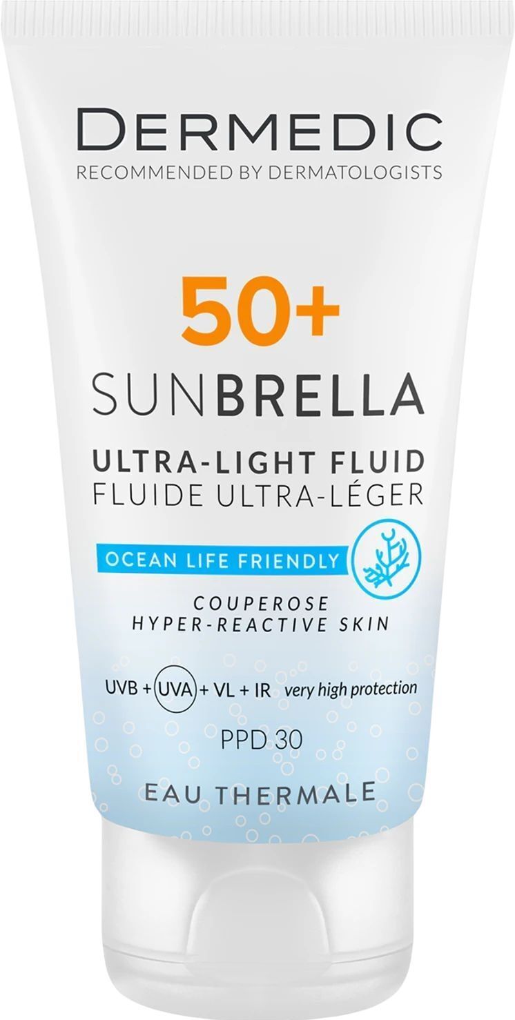 Dermedic Sunbrella Ультралегкий защитный флюид SPF 50+ Для сосудистой и гиперактивной кожи 40 мл