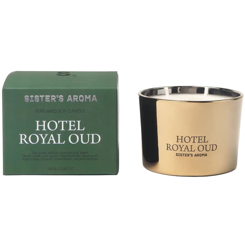Ароматическая свеча Sister's Aroma Hotel Royal Oud 150 г (4820227786152) фото1
