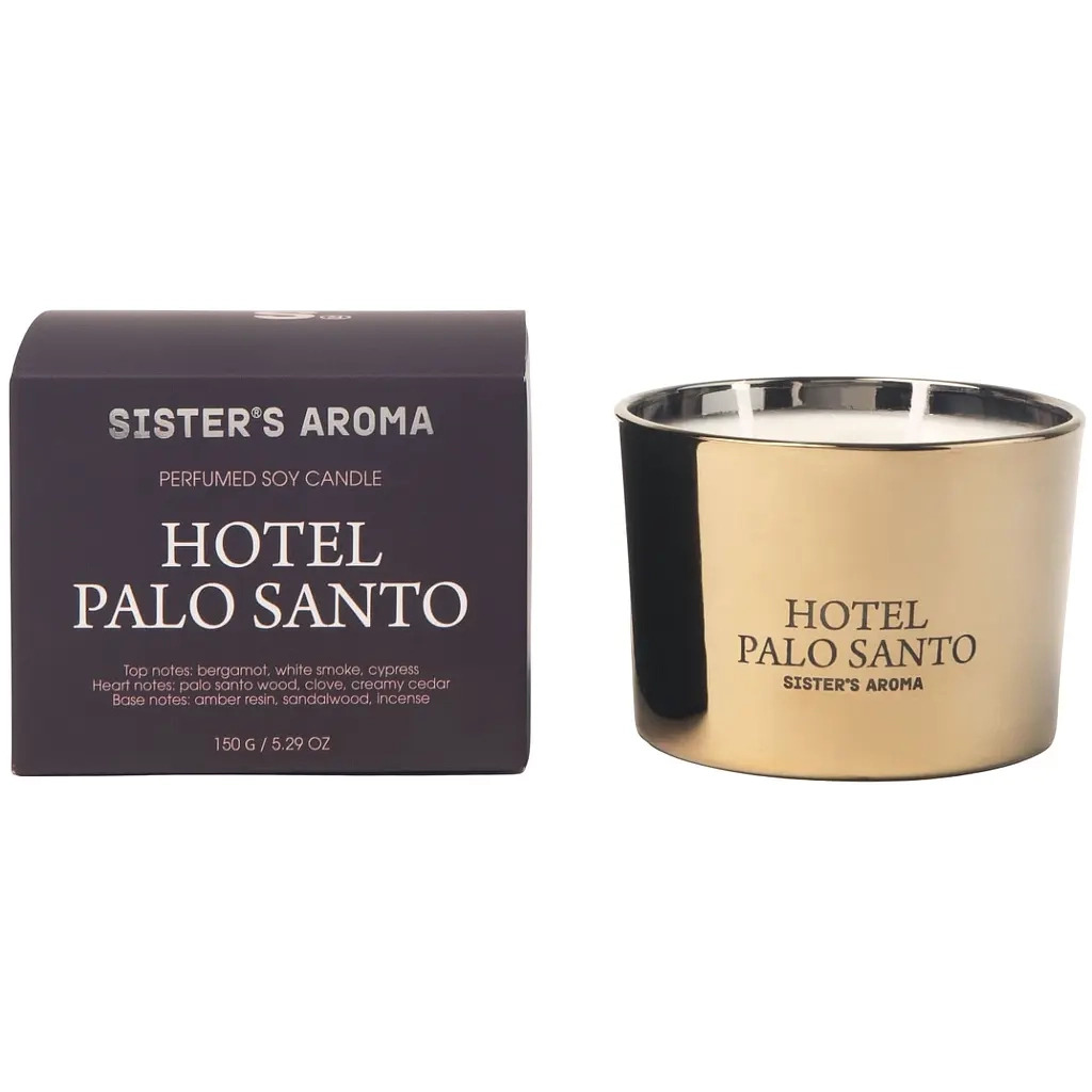 Ароматическая свеча Sister's Aroma Hotel Palo Santo 150 г (4820227786145) фото1