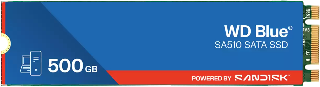 SSD Накопитель WD M.2 2280 500GB Blue SA510 (WDS500G3B0B-00AXS0) фото1