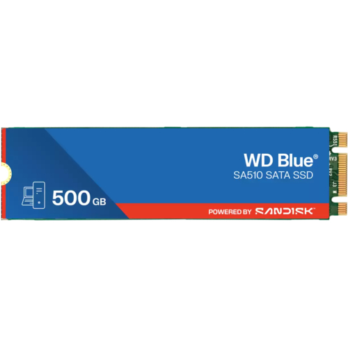 SSD Накопитель WD M.2 2280 500GB Blue SA510 (WDS500G3B0B-00AXS0)