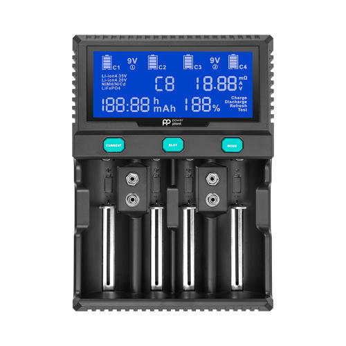 Зарядний пристрій для акумуляторів PowerPlant PP-A4 (Ni-MH,Cd,Li-ion,LiFePO4 / input AC 100V-240V DC 12V) (AA620173)
