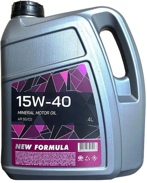 Моторное масло NEW FORMULA 15W-40 (SG/CD) канистра 4 л ПЭ (3,6 кг) (NF196254)