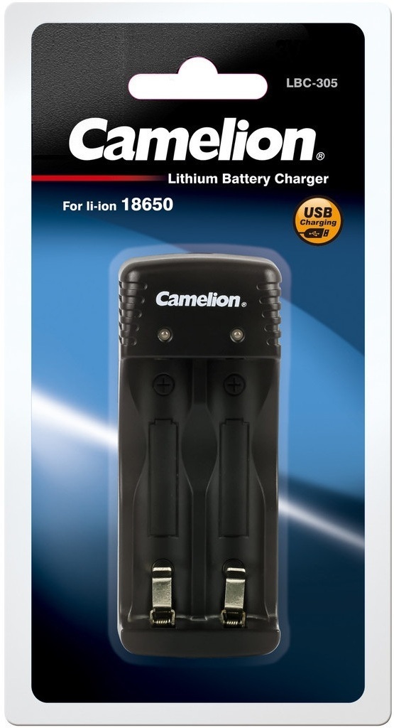 Зарядний пристрій для акумуляторів Camelion Lithium-ion charger for 2x Li-Ion 18650, Input DC 5V-1A (LBC-305)