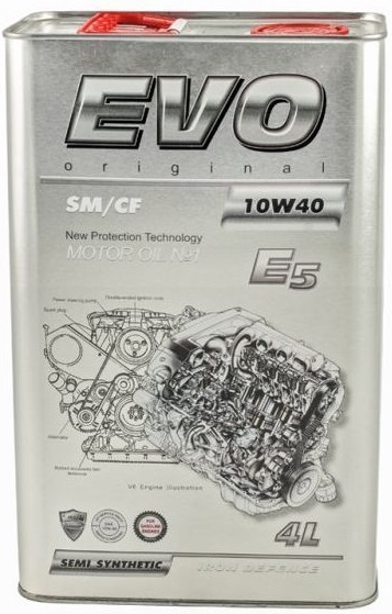 Моторное масло EVO E5 10W-40 SM/CF 4 л (E5 4L 10W-40) фото1
