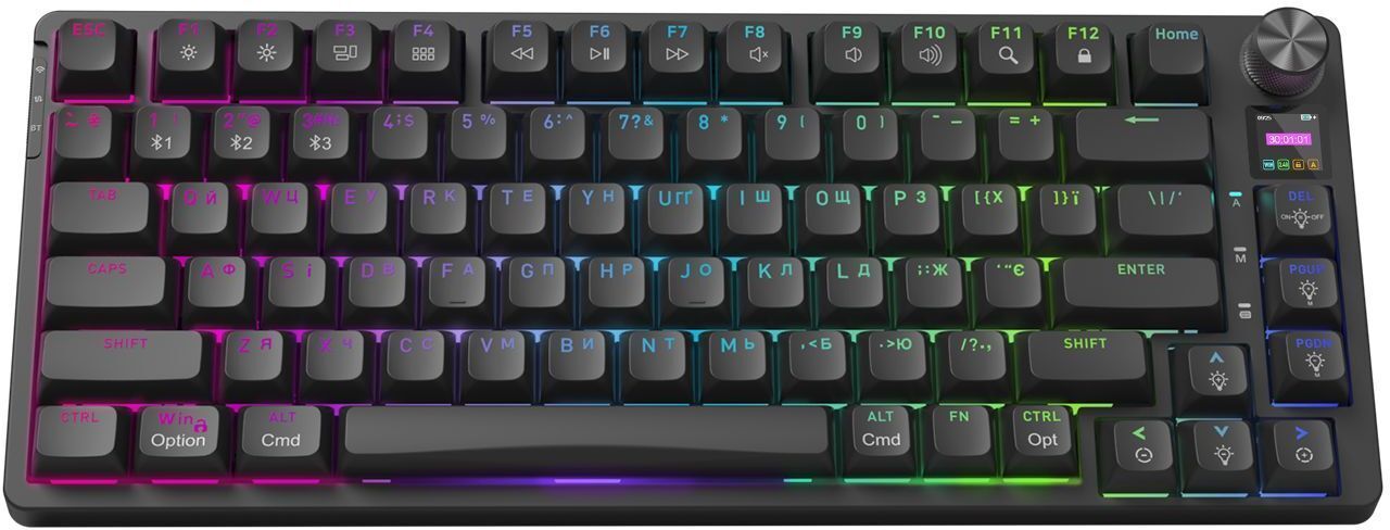 Ігрова клавіатура Hator Icefall PRO Wireless/Bluetooth/USB Black (HTK450UA) фото1
