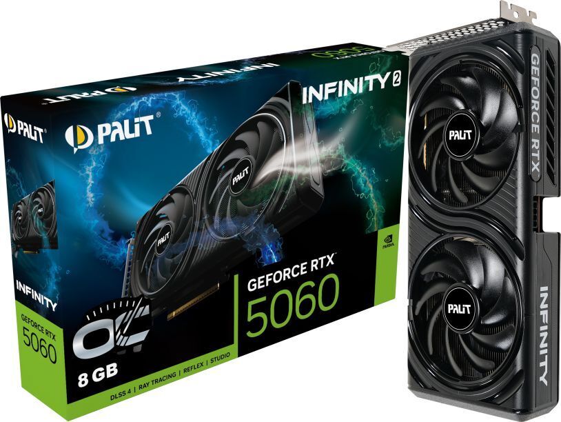 Видеокарта Palit GeForce RTX 5060 8GB GDDR7 Infinity 2 OC (NE75060V19P1-GB2063L)
