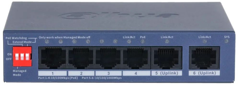 Коммутатор Dahua DH-CS4006-4ET2GT-36 PoE фото1