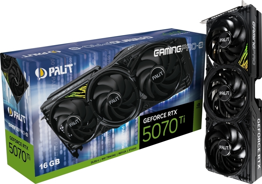 Видеокарта Palit GeForce RTX 5070 Ti 16GB GDDR7 GamingPro-S (NE7507T019T2-GB2031U) фото1