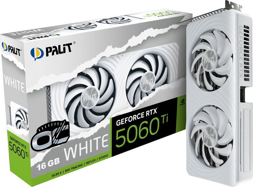 Видеокарта Palit GeForce RTX 5060 Ti 16GB GDDR7 White OC (NE7506TU19T1-GB2061M)