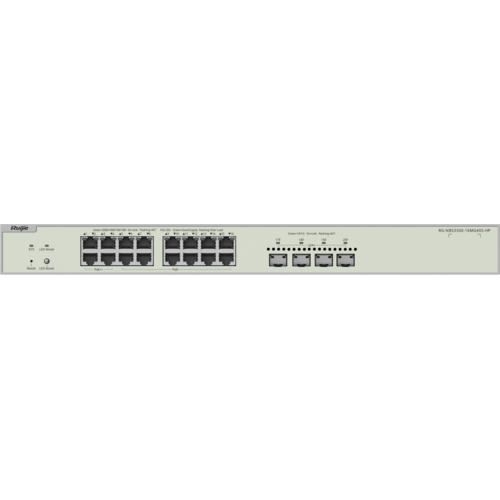Коммутатор Ruijie Reyee RG-NBS3300-16MG4XS-HP (16x2,5GE PoE+, 4xSFP+, max PoE 370W, Desktop Steel Case, Ruijie Cloud, L2