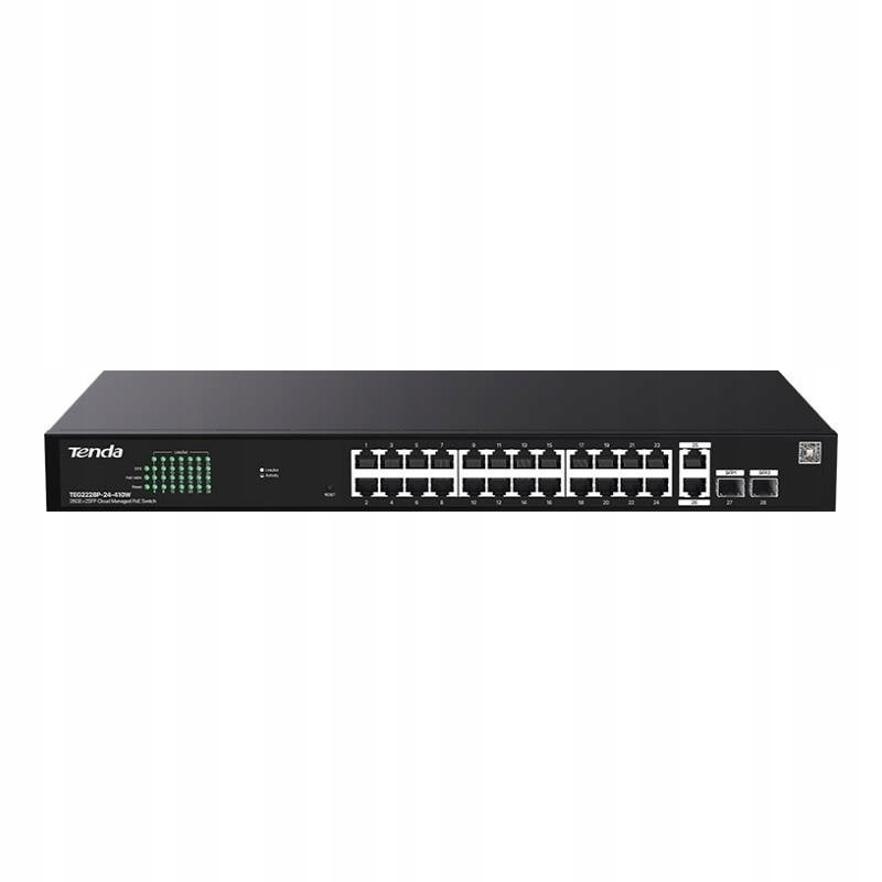 Коммутатор Tenda TEG2228P-24-410W (26xGE LAN, 2xGE SFP, 24xPoE, Cloud Managed, steel case) фото1