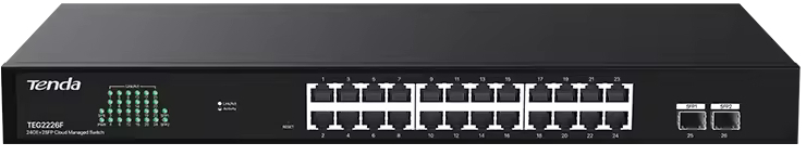 Коммутатор Tenda TEG2226F (24xGE LAN, 2xSFP, Smart Managed, CloudFi APP, steel case) фото1