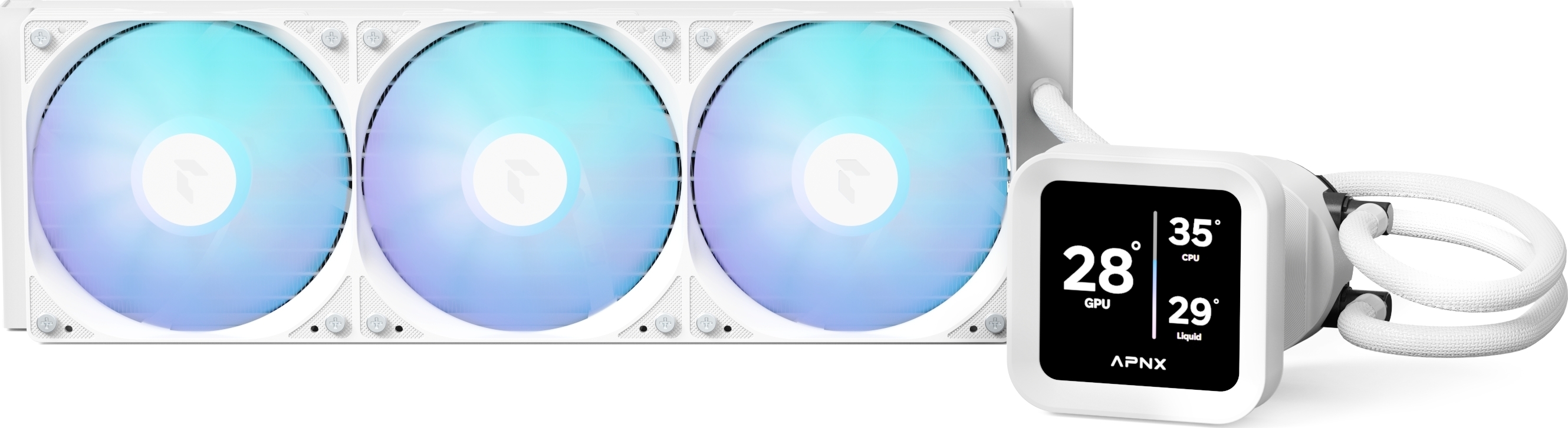 Система водного охлаждения APNX LC1-D 360 WH (APLA-SV36117.21); Intel: 1851/1700/1200/115X, AMD: A