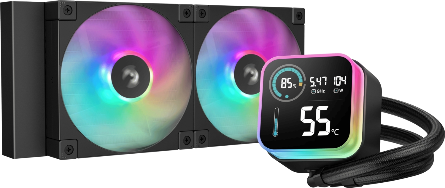Система водного охлаждения DeepCool LQ240 Black (R-LQ240-BKLSMW-G-1), Intel: LGA1851/1700/1200/115