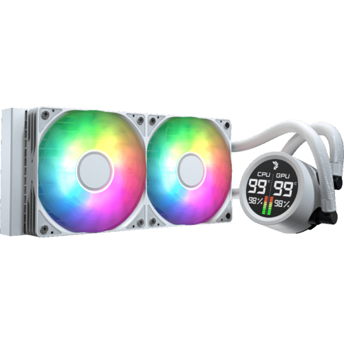 Система водного охлаждения AeroCool Abyss L240R Digi White (ACLA-AD24117.21)