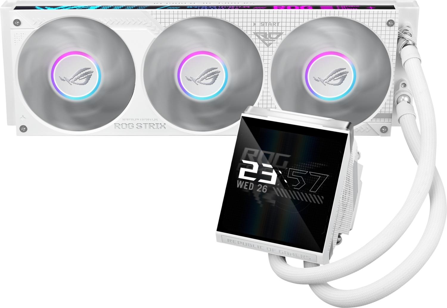 Система водного охлаждения Asus ROG Strix LC IV 360 ARGB LCD White (90RC01M2-B0EAY0), Intel:1700/1