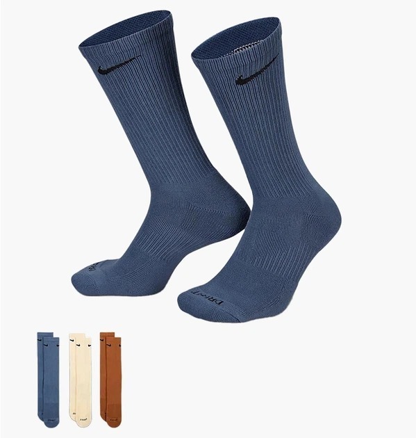 Набір носків Nike U Everyday Plus Cush Crew SX6888-962 38-42 3 шт. синие/коричневые/бежевые фото1