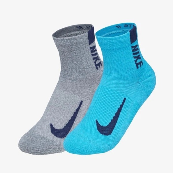 Набор носков Nike U Mltplier Ankle 2Pr SX7556-923 34-38 2 шт серые/голубые фото